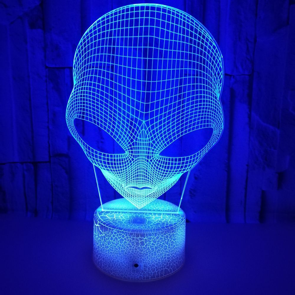 Mars-shaped 7-color 3D Touch Small Night Lamp
