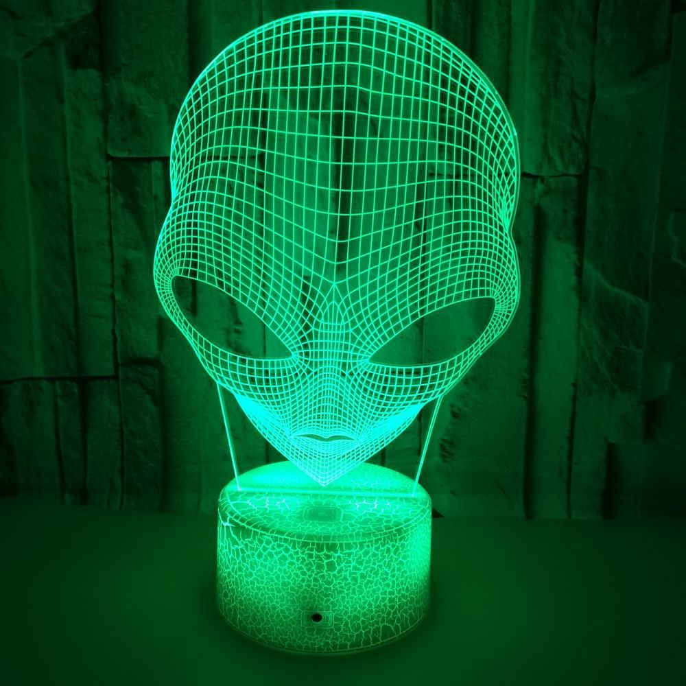 Mars-shaped 7-color 3D Touch Small Night Lamp